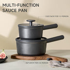 JEETEE Titanium Sauce Pan with Lid, 1.5 QT Non Stick Cooking Pots, Oven & - Image 2