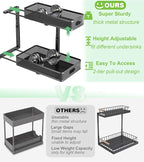 Under Sink Organizer 2 Pack, High Adjustable 2 Tier Under Sink Organizers and - Image 2