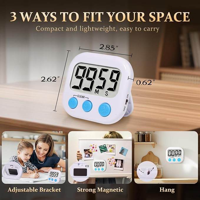 6 Pack Digital Kitchen Timer Small Classroom Timers - Image 4