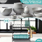 2-Tier Dish Racks for Kitchen Counter, Stainless Steel Kitchen Dish Drying Rack - Image 7
