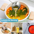 Soup Ladle - 18/10 Stainless Steel Ladle Spoon，13.8" Large Durable Metal Ladel - Image 7