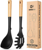 Silicone Soup Ladle and Spaghetti Spoon Set by BUNDLEPRO