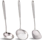 Wok spatula and ladle, Skimmer Ladle Tool Set, Chinese Wok Utensil Set by HOMEKITCHENTOOL