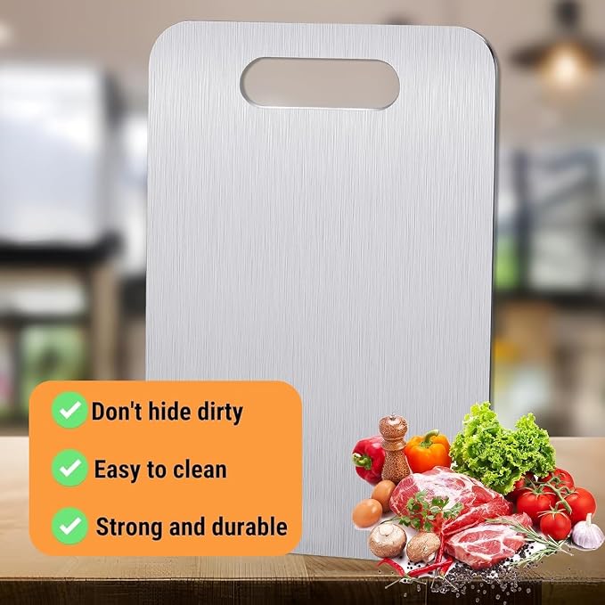 Titanium Cutting Boards for Kitchen, Food Grade 304 Stainless Steel Cutting - Image 2