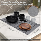 Large Stone Dish Drying Mats for Kitchen Counter, Fast Drying Collapsible Mat - Image 4