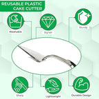 PARTY BARGAINS Silver Plastic Cake Cutter, 10 Inch Classic Disposable Cake - Image 4