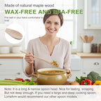 LorisArm 3PC Wooden Spoon for Cooking, Long handle 12" 10" 8" Wood Serving - Image 3