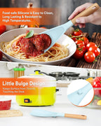 Cooking Spoon and Rice Scooper for Nonstick Cookwares, Wood Handle Spoon for - Image 3