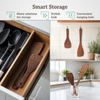 Wooden Cooking Spatula Set, Natural Wenge Wood Spatulas - Image 4