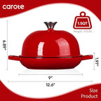CAROTE Enameled Cast Iron Bread Dutch Oven, Round Bread Oven Pot - Image 2