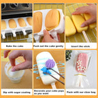 Juome Cake Pop Mold Kit, 2 Pack 8 Cavities Cakesicle Molds Silicone - Image 3