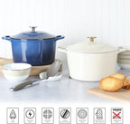 MARTHA STEWART Gatwick 7-Quart Enamel Cast Iron Dutch Oven – Linen White - Image 6