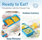 Silicone Freezer Tray with Lid Soup Freezer Container Molds with Steel - Image 5