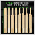 SWANLAKE 8-Piece Brass Punch Set, Removing Repair Tool1/8" - Image 3