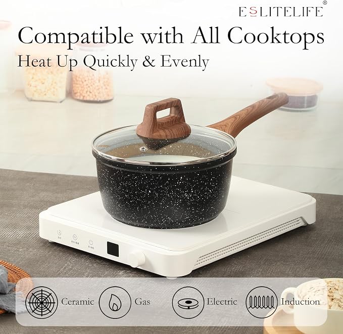 ESLITE LIFE Nonstick Cookware Sets, Compatible - Image 4