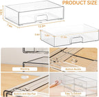 Yieach 12.1''W Clear Stackable Storage Drawers, Makeup Organizers, Plastic - Image 3