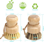 Aisuly Bamboo Dish Brush Set, Dish Brushes, Durable Wood Dishes Scrub Brush - Image 2
