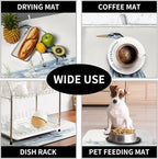 Summer Dish Drying Mat Blue White Heron Beach Absorbent Microfiber Drying Mats - Image 7