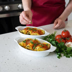 Heartland Home Porcelain Mini Casserole Dish Oval Au Gratin Dish. Cauliflower - Image 7