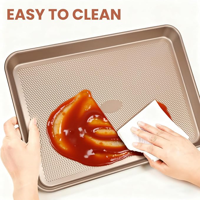 Baking Sheet with Wire Rack Set, 2 Sheet Pans with 2 Cooling Racks, Includes 50 - Image 5
