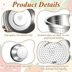 304 Stainless Steel Colander and Strainer, 5QT Large Capacity - Image 5