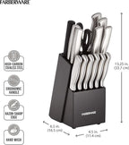 Farberware 15-Piece Kitchen Knife Set, High-Carbon Stainless Steel Blades - Image 2