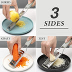 Cambom Cheese Grater Citrus Zester Lemon Zester Pack of 3-304 Stainless Steel - Image 2