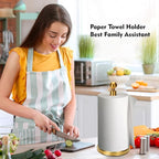 Gold Paper Towel Holder Countertop, Standing Paper Towel Roll Holder - Image 8