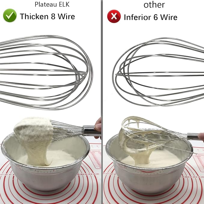Whisks for Cooking, 3 Pack Stainless Steel Whisk for Blending, Beating and - Image 3