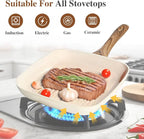 3 Pcs Pots and Pans Set, Nonstick & Non-Toxic Healthy Pots and Pans - Image 4