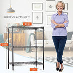 BestOffice 3-Shelf Adjustable Metal Storage Shelves Wire Shelving Unit - Image 3