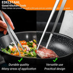 2-Piece Kitchen Tongs Set: Straight & Curved Edge Stainless Steel Non-Slip Grip - Image 4