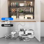 Mustorn Pots and Pans Organizer Under Cabinet, Expandable 2 Tier Under Sink - Image 4