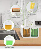 Kitchen Hand Soap and Dish Soap Dispenser Set, Dual Soap Dispenser - Image 2