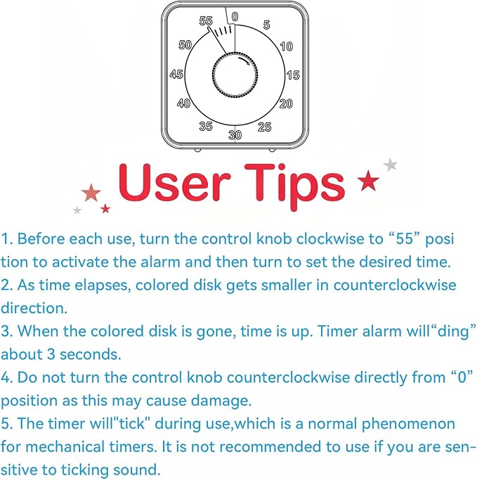 Secura 60-Minute Visual Timer, 7.5 Inch Magnetic Rainbow Countdown Timer - Image 8