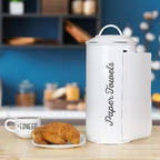 AuldHome Design Farmhouse Paper Towel Holder; Rustic Enamelware Countertop - Image 9