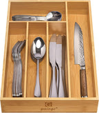 guiogc Kitchen Bamboo Silverware Drawer Organizer，Silverware Organizer and - Image 4
