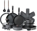 SENSARTE 24 Piece Pots and Pans Set, Nonstick Detachable Handle Cookware by SENSARTE