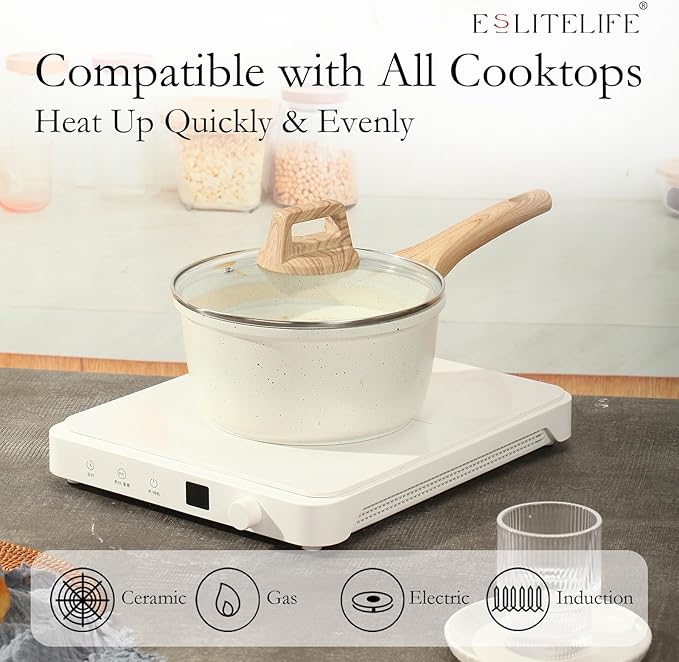 ESLITE LIFE 1.5 QT & 2.5 QT Sauce Pan Set - Image 4