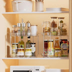 LAMU 2 Pack 2 Tier Lazy Susan Turntable Organizer 10.6'' Rotating Spice Rack - Image 5