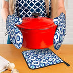 Blue Evil Eyes Oven Mitts and Pot Holders Sets of 3 Funny Hot Pads Heat - Image 7
