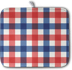 4th of July Dish Drying Mat Patriotic Buffalo Plaid Drying Mats by Kwlegh