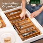 keechee 6-Piece Bamboo Drawer Organizer Set, 2.2" Deep Multi-Use Organizers - Image 9