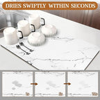 White Dish Drying Mat, Absorbent Heat Resistant Dish Drying Mats - Image 3