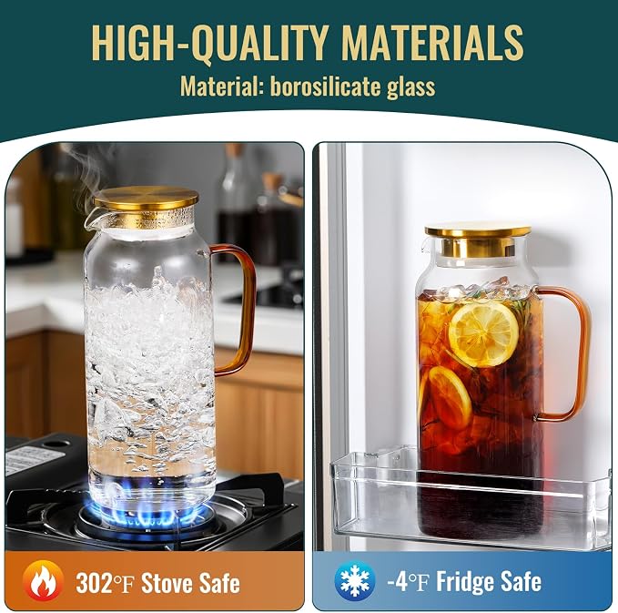 2 Pack 2 Liter/68 oz Glass Pitcher - Image 4