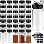 Ysglory 36 Pack 3 Oz Plastic Spice Jars Bottles Empty Seasoning Bottles by Ysglory
