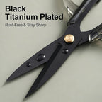 Kitchen Shears Scissors&Sharp Scissors, ARCHIKING 7.7inch Black Titanium Plated - Image 2