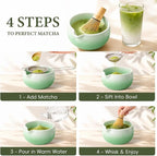 Matcha Whisk Set, Ceramic Matcha Set Includes Bowl & Holder, Bamboo Whisk - Image 4