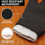 Hovico Silicone Oven Mitts, Heat Resistant 500F Kitchen Mitts 2PCS, 11.6" - Image 3