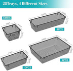 StorMiracle 28 PCS Clear Plastic Drawer Organizers Set, 4 Size Desk Drawer - Image 2